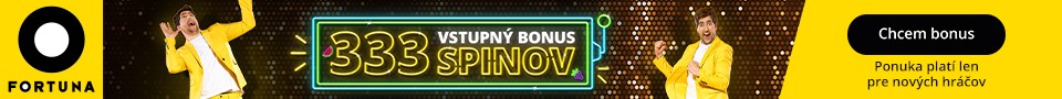 Fortuna vstupný bonus 333 free spinov - 960x90
