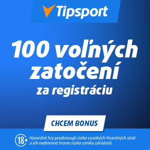 Vstupný bonus 100 free spinov za registráciu v Tipsport kasíno - 300x300