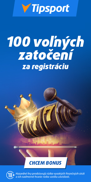 Vstupný bonus 100 free spinov za registráciu v Tipsport kasíno - 300x600