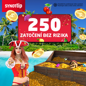 Vstupný bonus 250 pretočení bez rizika pre nových hráčov v SYNOT TIP Casino - 300x300