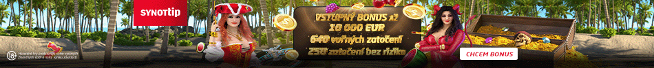 Vstupný bonus pre nových hráčov v SYNOT TIP online casino - 950x100