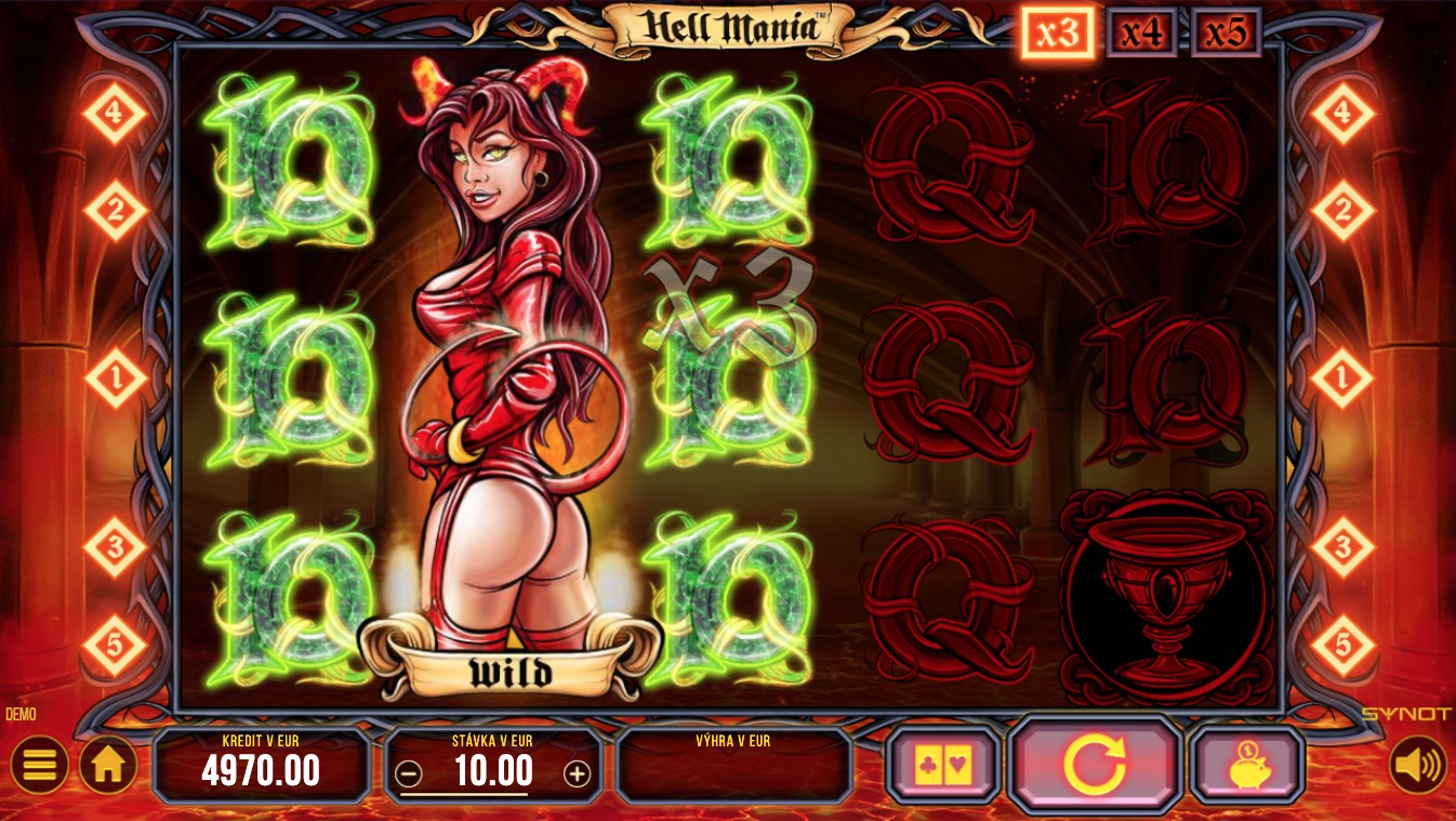 Online automat Hell Mania od SYNOT Games - ukážka valcov